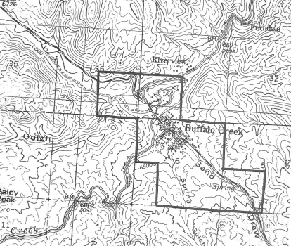 Topography map of Buffalo Creek Water District