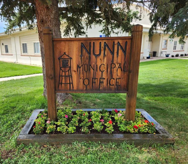 Nunn municipal office wooden sign 